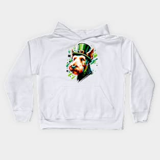 Airedale Terrier Celebrates Saint Patrick's Day Kids Hoodie